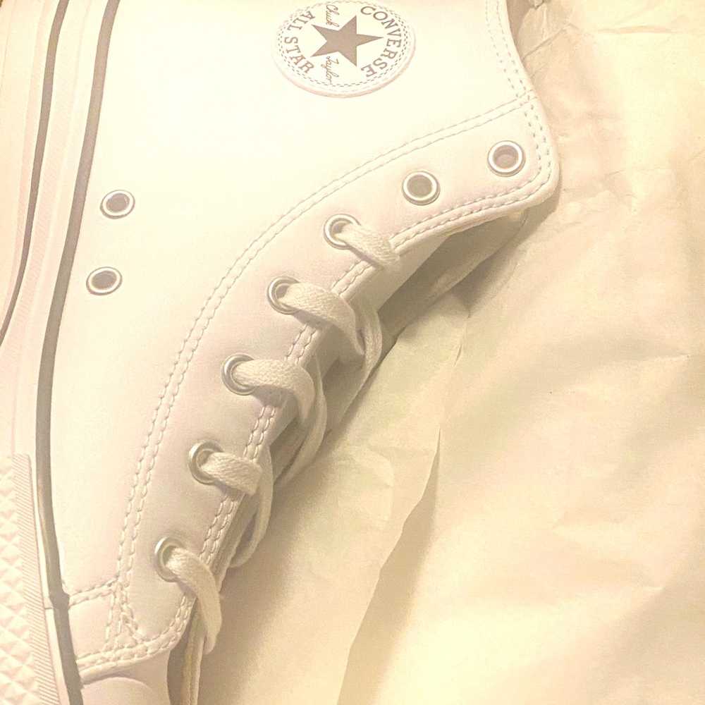 White leather Converse